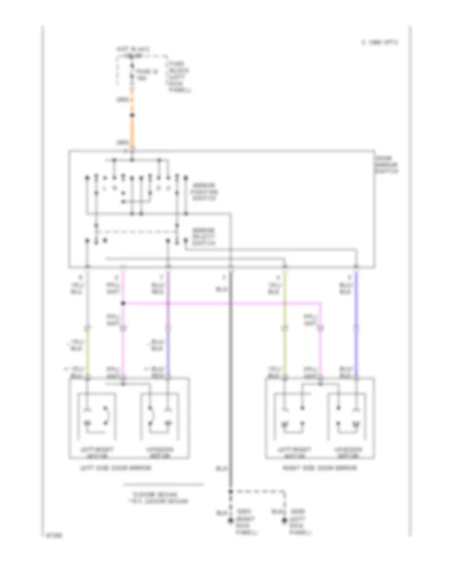 Power Mirror Wiring Diagram for Nissan Sentra LE 1994