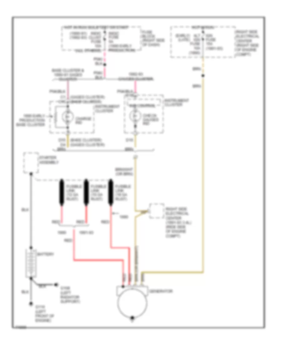 Charging Wiring Diagram for Oldsmobile Cutlass Supreme 1991