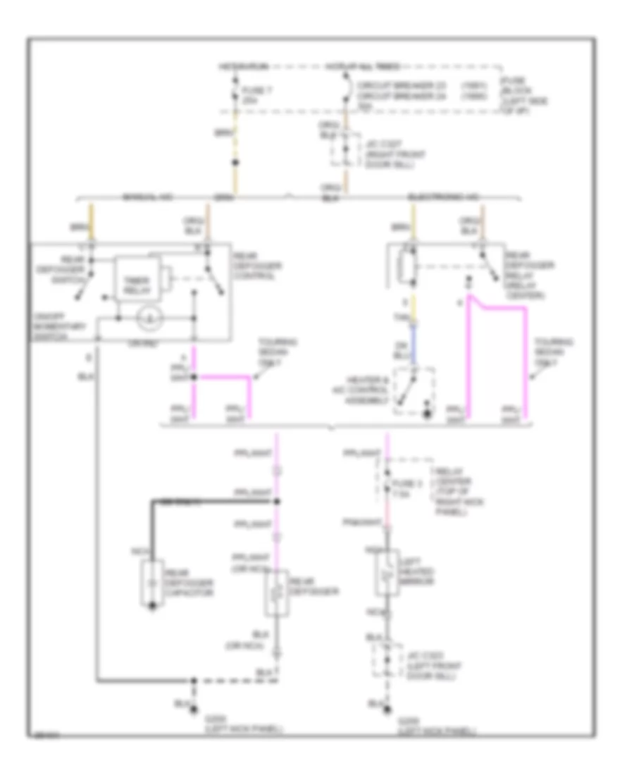 Defogger Wiring Diagram for Oldsmobile Eighty Eight Royale Brougham 1991