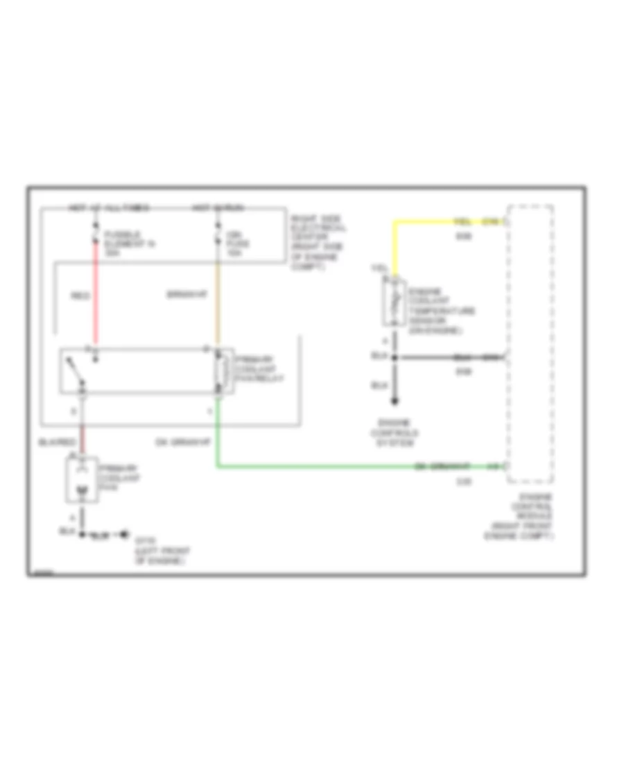 Cooling Fan Wiring Diagram, without AC for Pontiac Grand Prix SE 1992