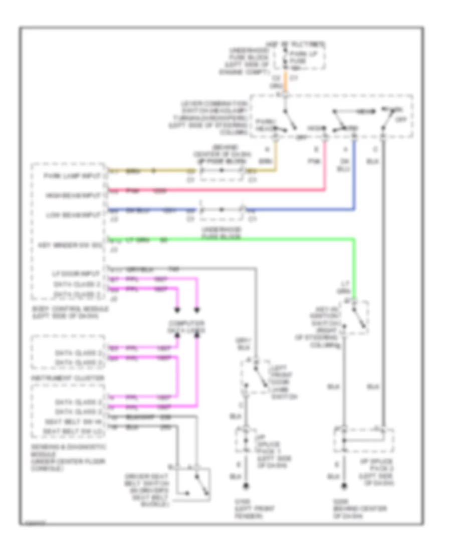Warning System Wiring Diagrams for Saturn SC2 2000
