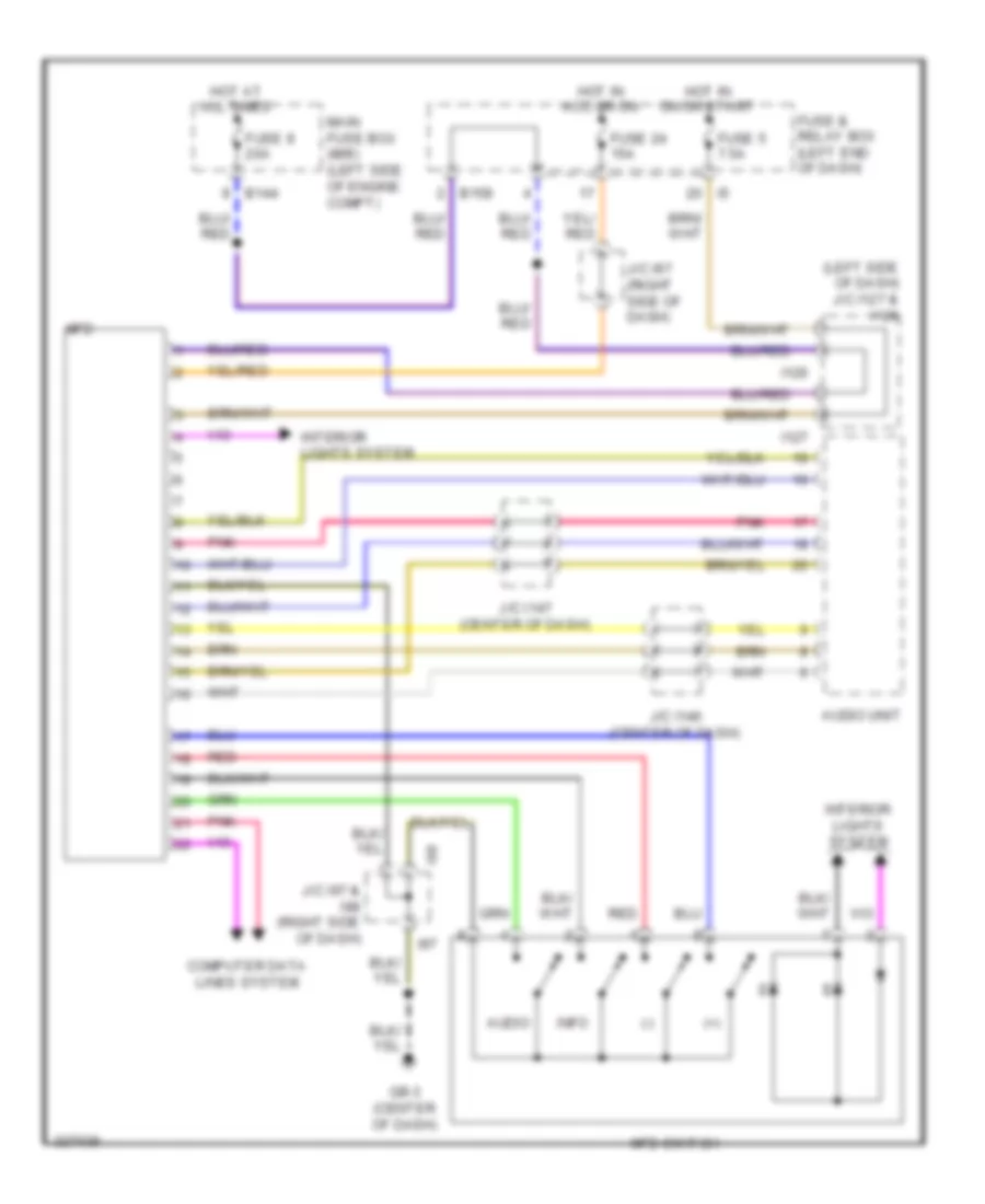 Multi Information System Wiring Diagram for Subaru Tribeca Premium 2011
