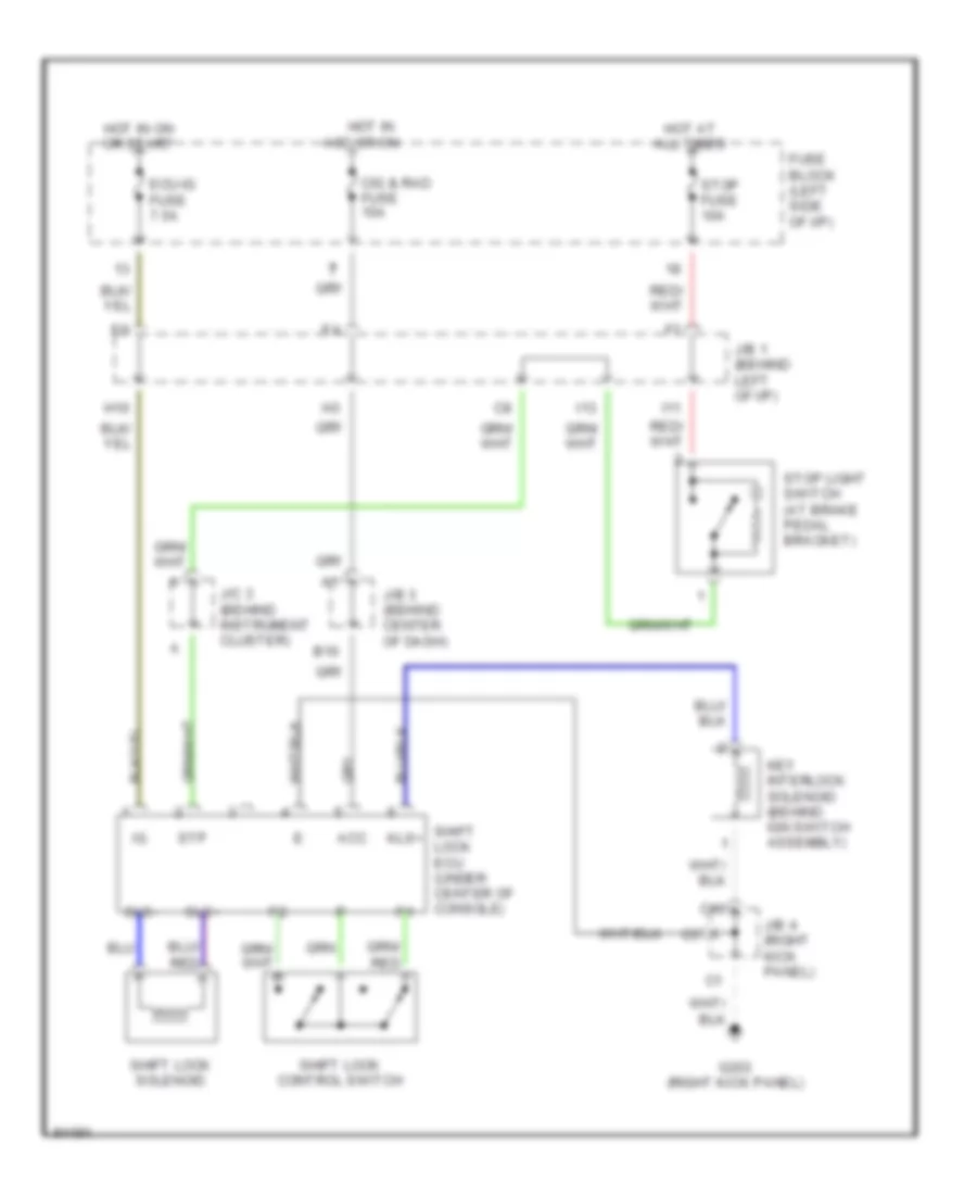 Shift Interlock Wiring Diagram for Toyota RAV4 1997