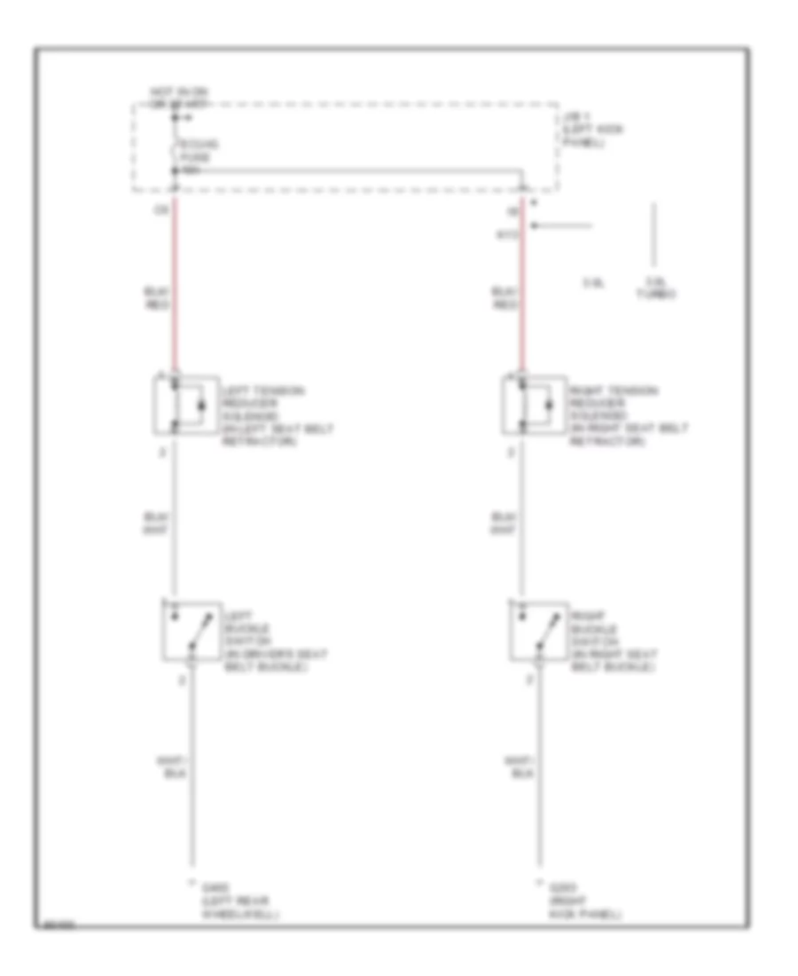Passive Restraint Wiring Diagram for Toyota Supra 1997
