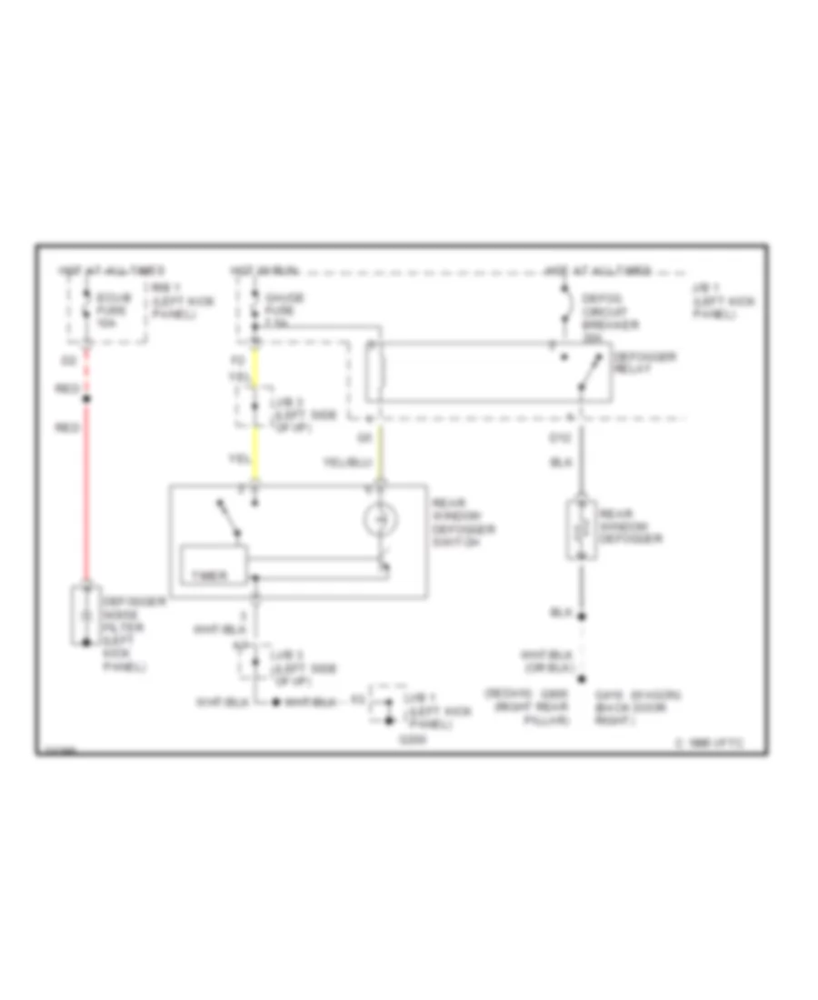 Defogger Wiring Diagram for Toyota Camry LE 1991