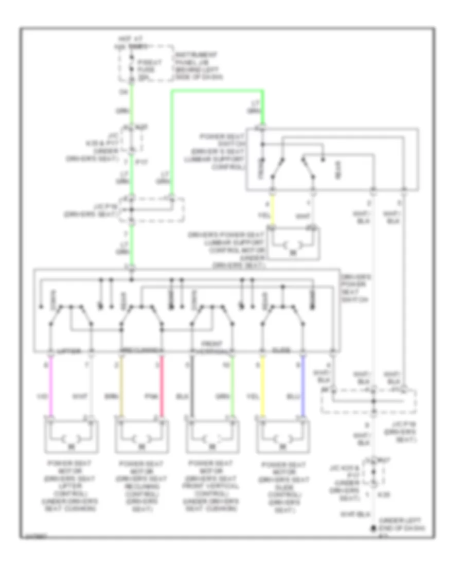 Driver Power Seat Wiring Diagram for Toyota Avalon Limited 2011