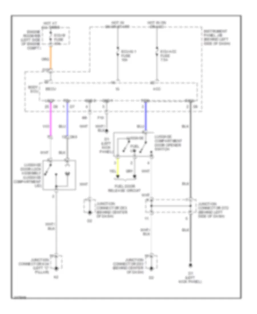 Trunk Release Wiring Diagram for Toyota Avalon Limited 2011
