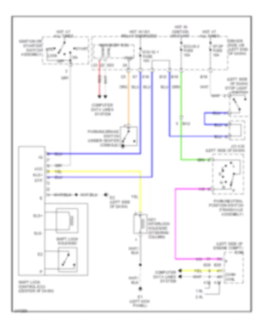 Shift Interlock Wiring Diagram for Toyota Matrix 2011