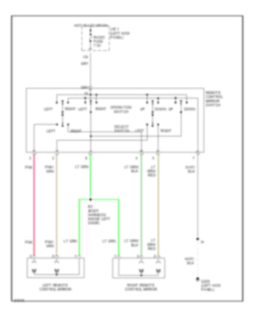 Power Mirror Wiring Diagram for Toyota T100 1995