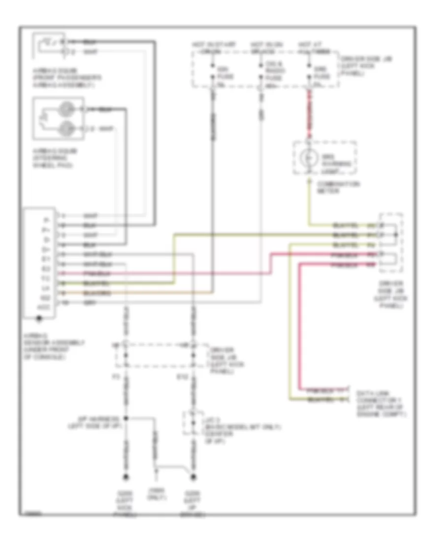 Supplemental Restraint Wiring Diagram USA for Toyota Tercel DX 1995