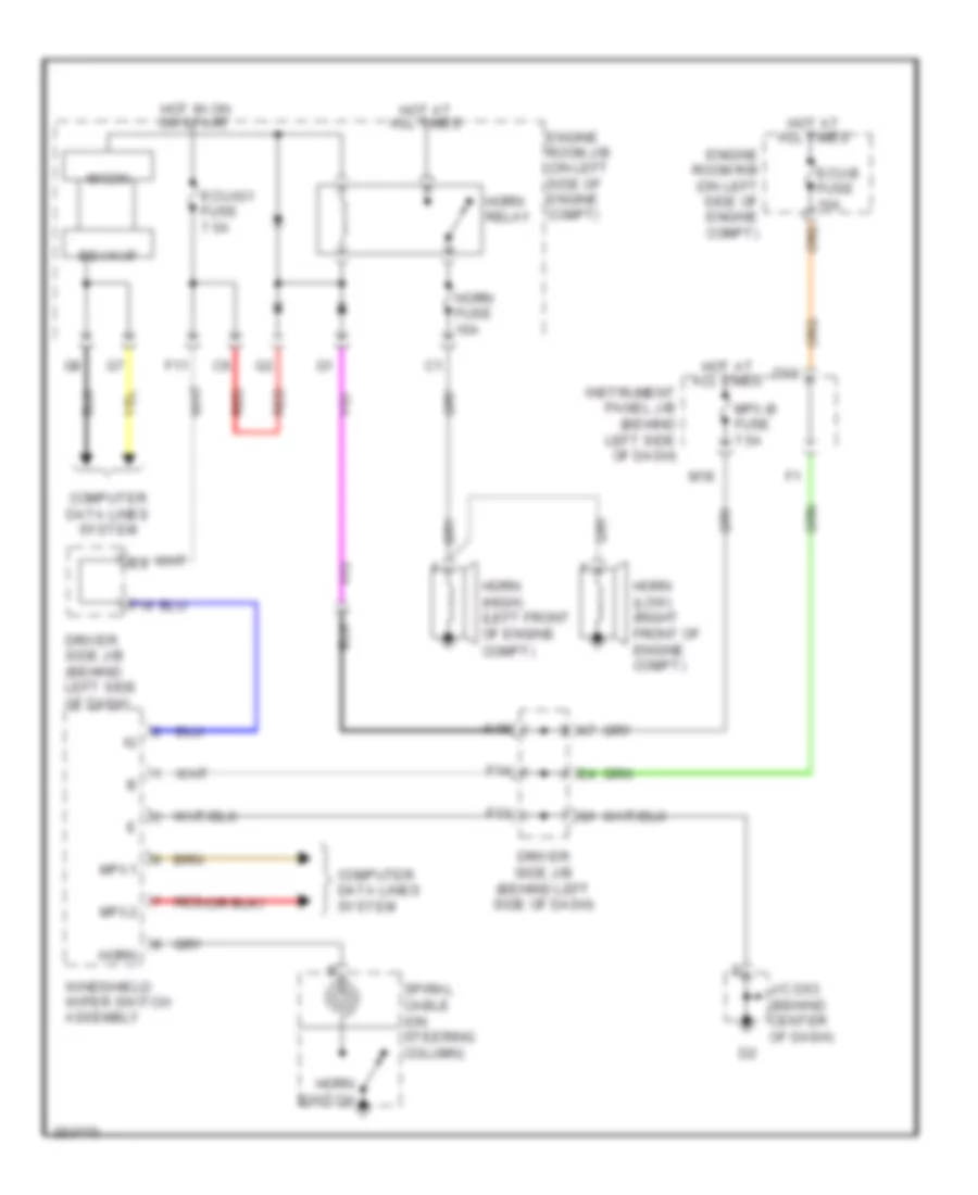 Horn Wiring Diagram for Toyota Avalon Touring 2007