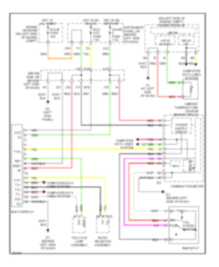 Multi Information System Wiring Diagram for Toyota Avalon Touring 2007