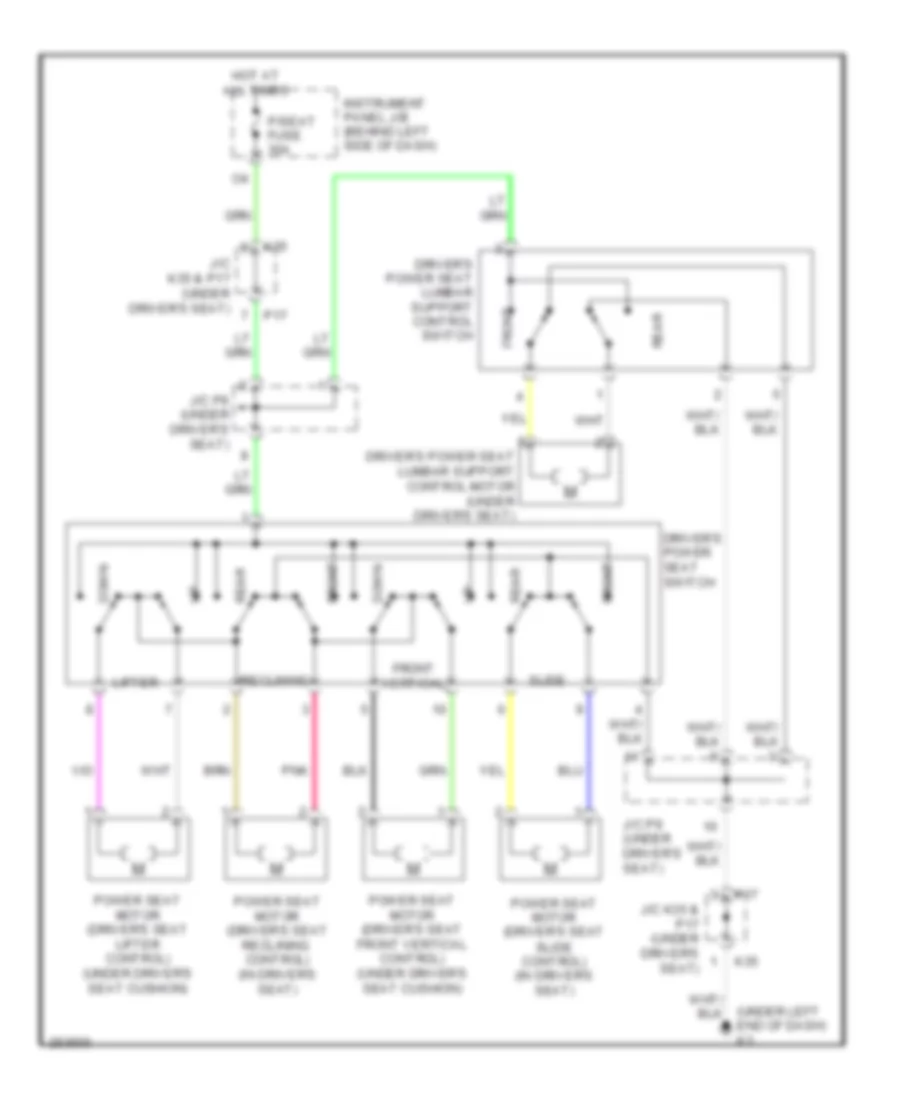 Driver Power Seat Wiring Diagram for Toyota Avalon Touring 2007