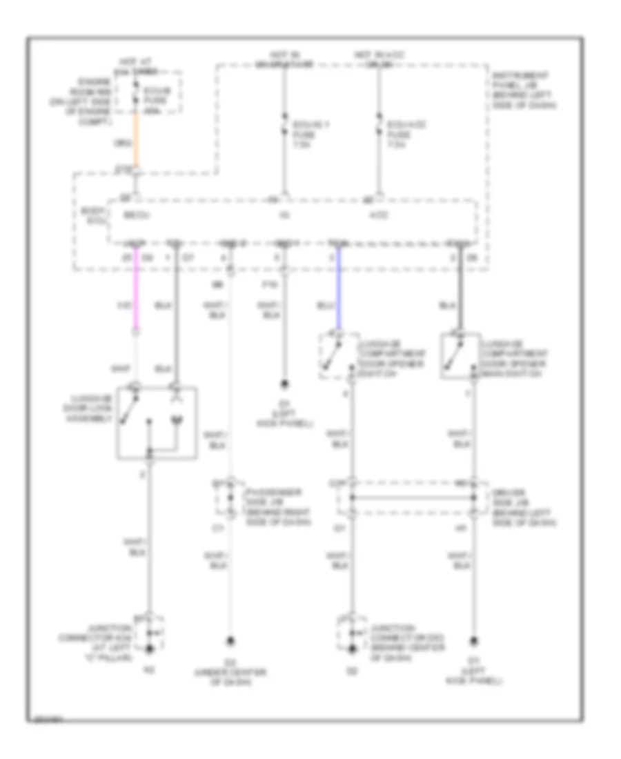 Trunk Release Wiring Diagram for Toyota Avalon Touring 2007