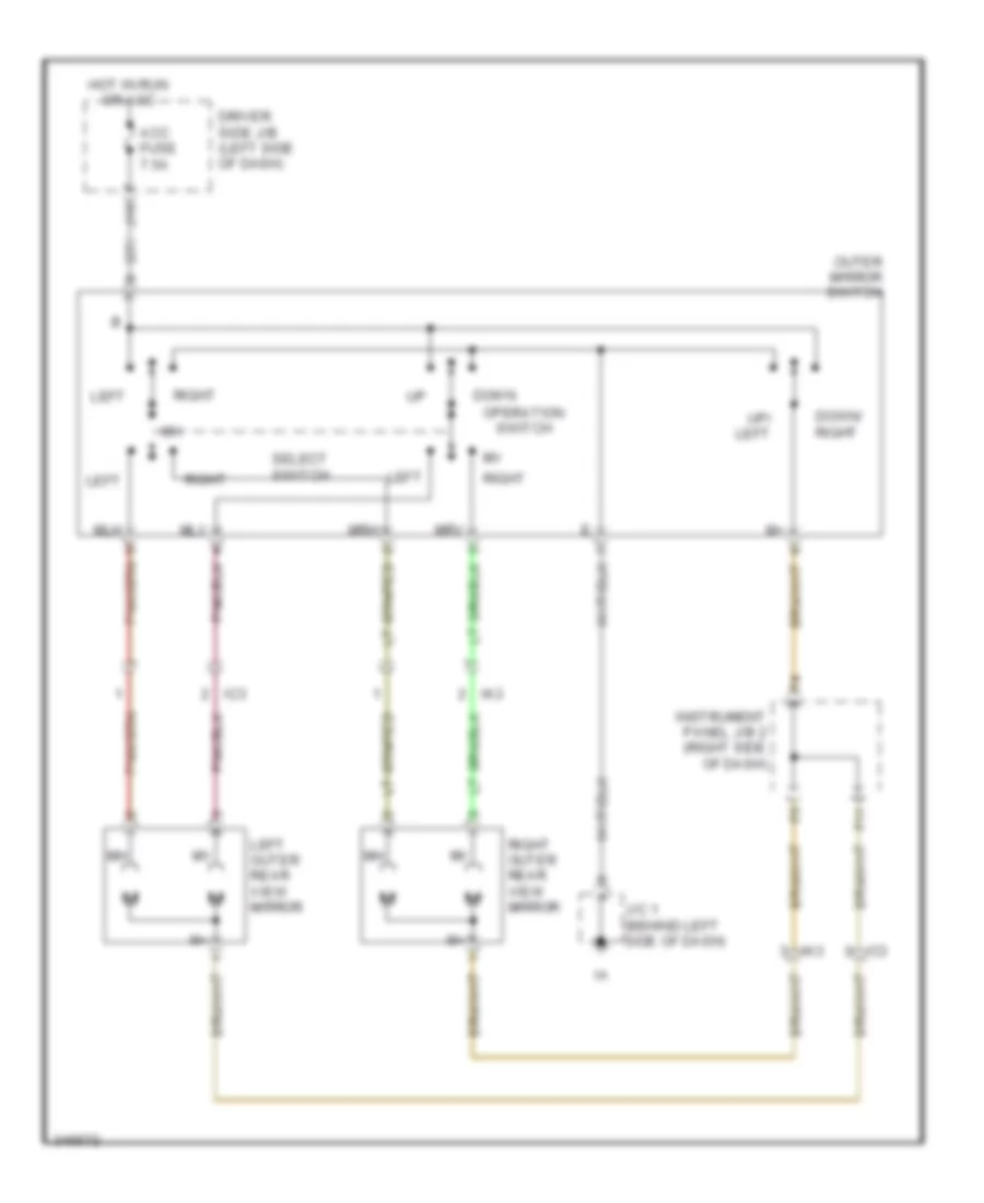 Power Mirrors Wiring Diagram for Toyota Tacoma X Runner 2011