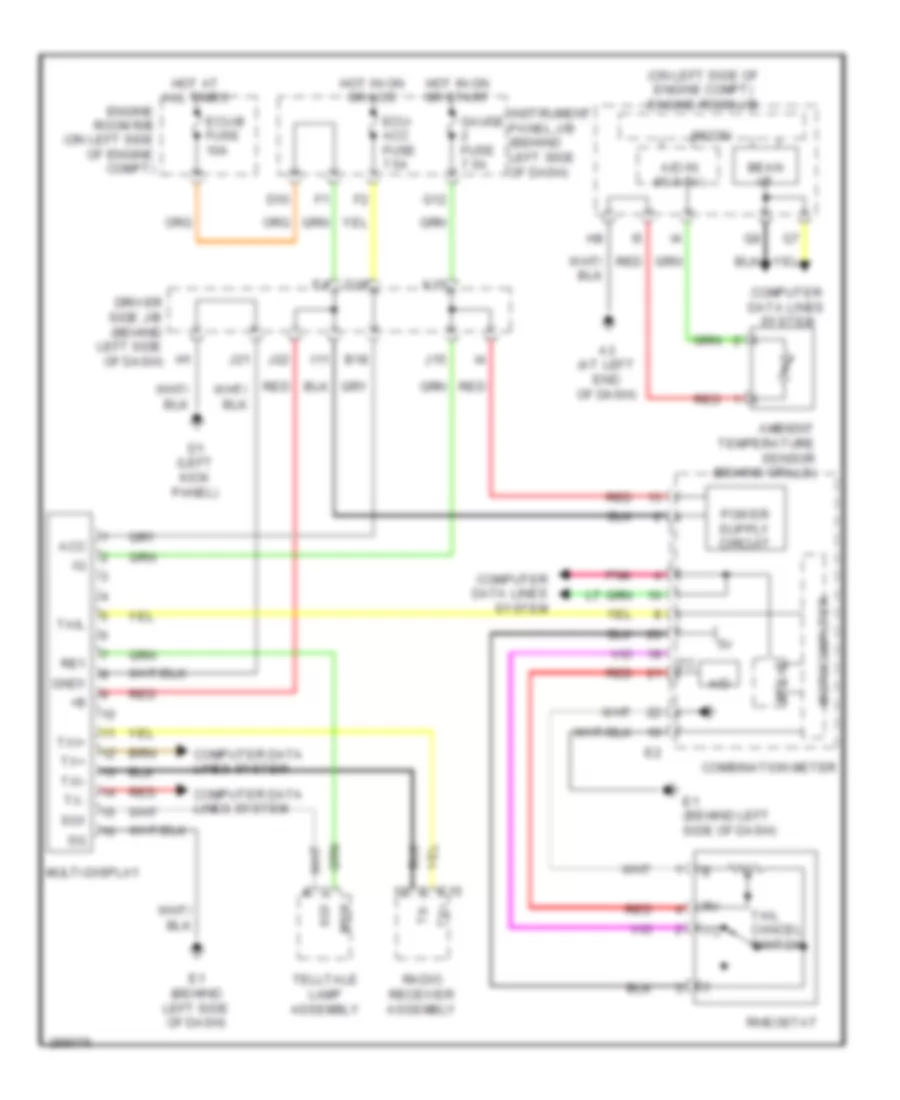 Multi Information System Wiring Diagram for Toyota Avalon Touring 2008