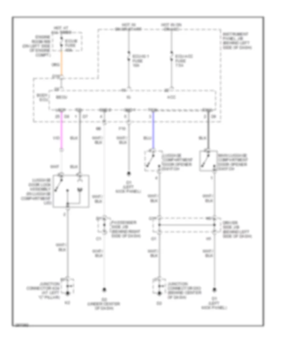 Trunk Release Wiring Diagram for Toyota Avalon Touring 2008